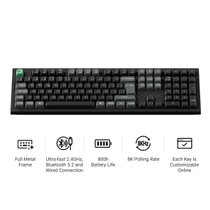Teclado mecânico personalizável sem fios Keychron K10 Ultra 8K (disposição ISO)