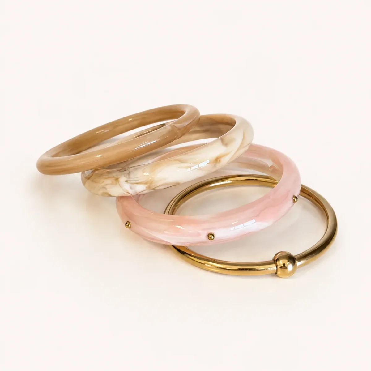 Pulseiras de resina e Aço inox | Rosé